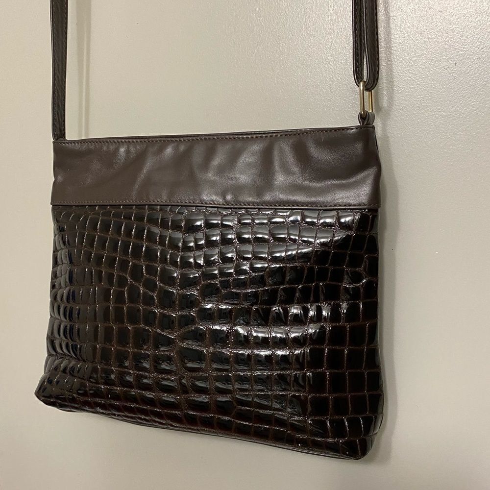 Valerie’s crocodile patent leather Cross body bag